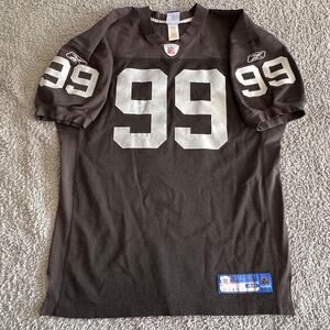 100% Authentic Warren Sapp Reebok NFL 2004 Oakland Raiders Black Men Jersey 48